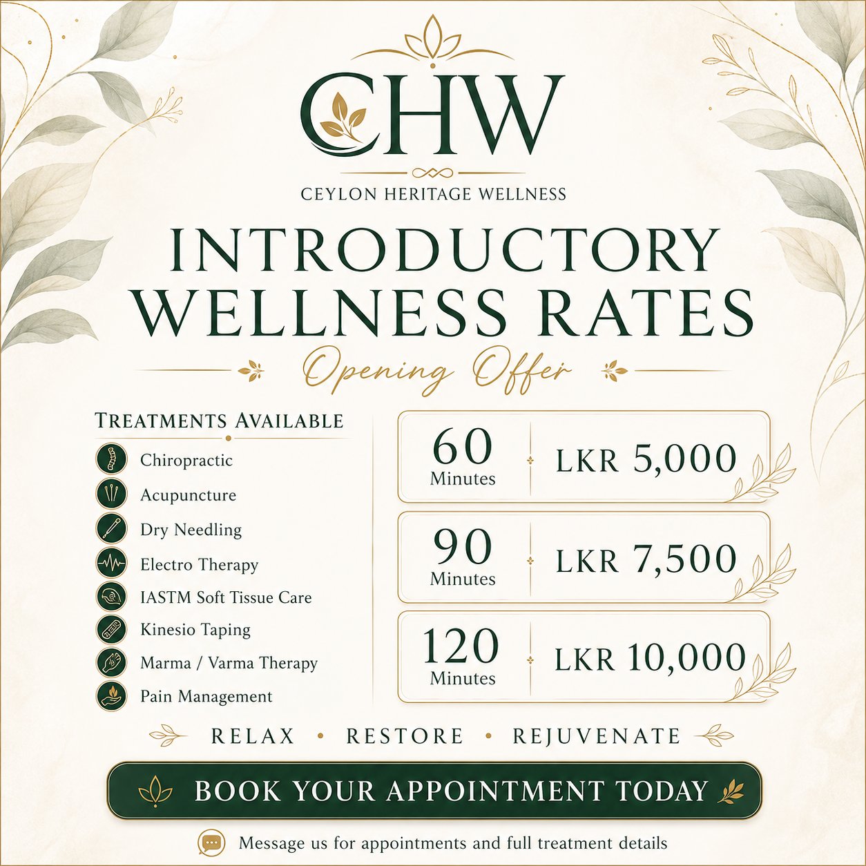 Ceylon Heritage Wellness treatments