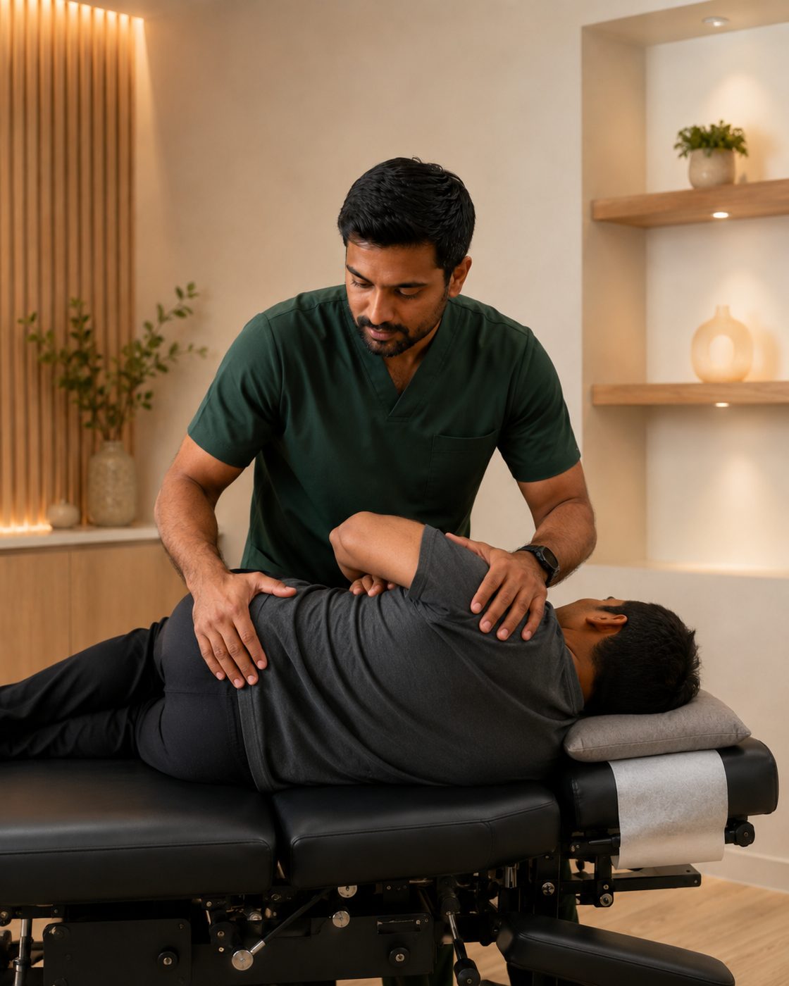 Chiropractic spinal adjustment treatment